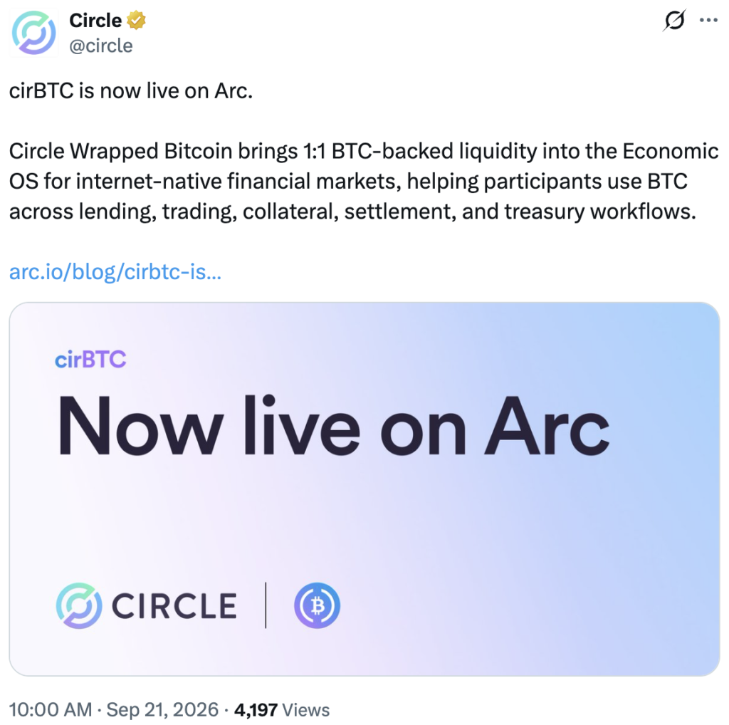Circle Launches BTC-Backed USDC Borrowing Circle Launches BTC-Backed USDC Borrowing