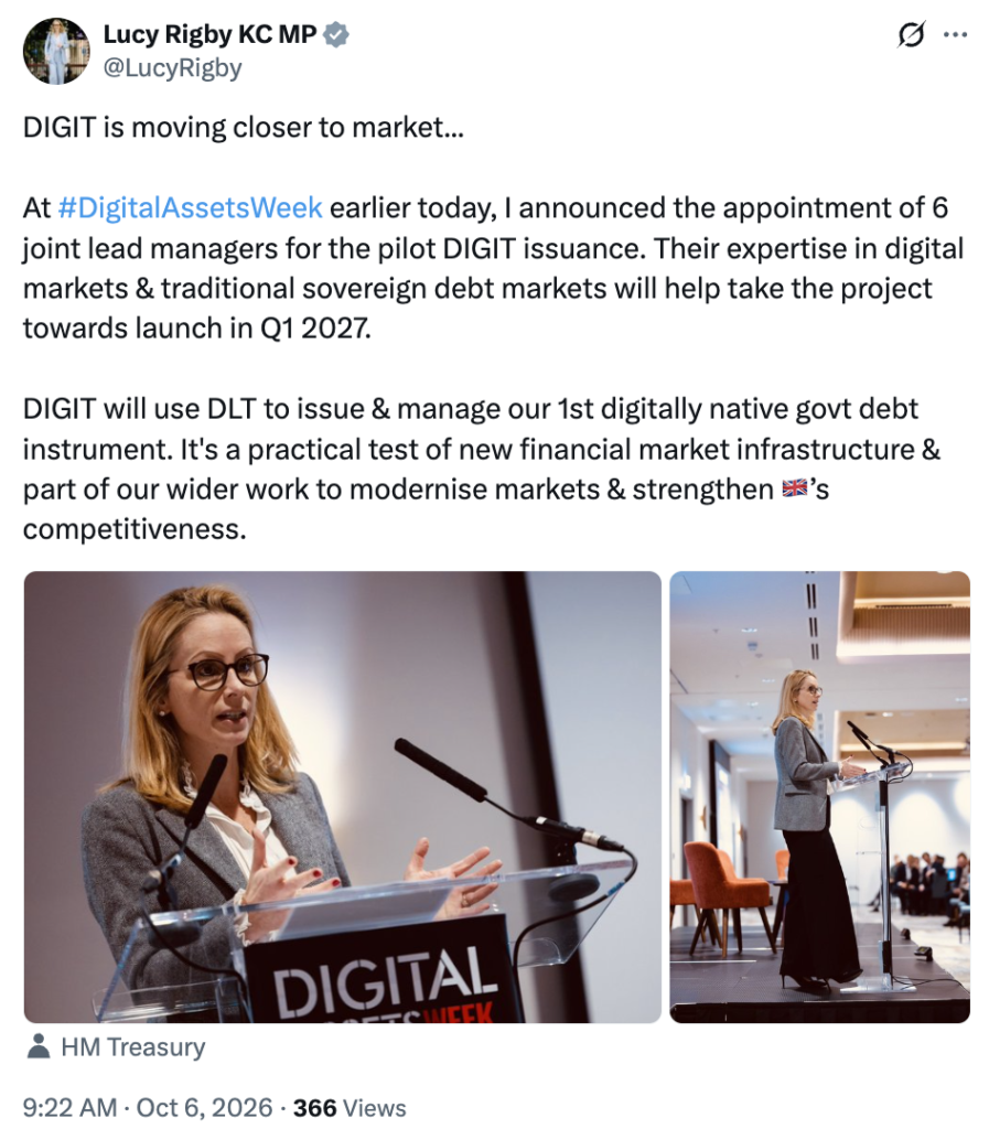UK Digital Bond Pilot Moves Closer to 2027 Issuance